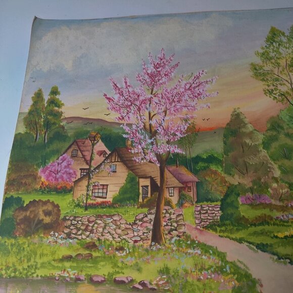 Watercolor Spring Landscape, bright pastels. Signed by Artist Esther "49 - Picture 7 of 11